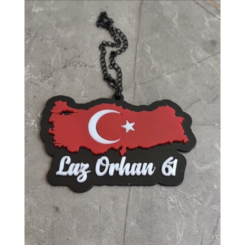 Türkiye Haritası Tasarımlı Isimli Lüx Dikiz Aynası Süsü, Araba Süsü Türkiye Haritası Tasarımlı Isimli Lüx Dikiz Aynası Süsü, Araba Süsü