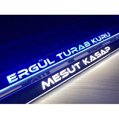 KİŞİYE ÖZEL IŞIKLI PLAKALIK (LÜX METALİK GRİ ZEMİN) Videolu Ürün