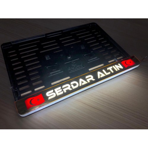 Kişiye Özel İsimli Lüks Krom Motosiklet Led Işıklı Pleksi Plakalık