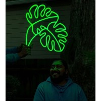 Yaprak Desenli Dekoratif Neon Led Tablo, Neon Duvar Tabela