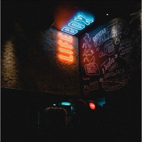 Life Box Yazılı Dekoratif Neon Led Tablo, Neon Duvar Tabela