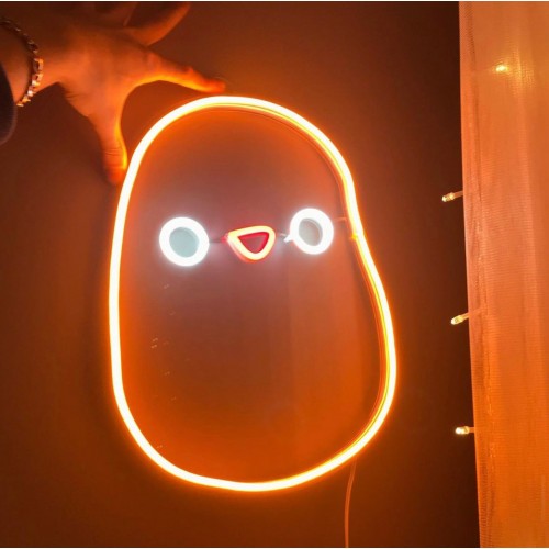 Mutlu Hayalet Dekoratif Neon Led Tablo, Neon Duvar Tabela