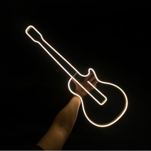 Gitar Dekoratif Neon Led Tablo, Neon Duvar Tabela