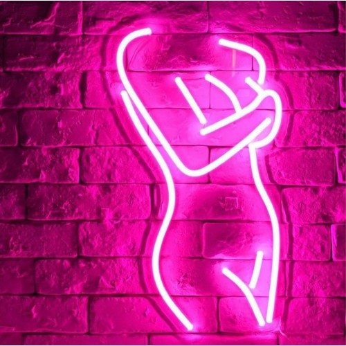 Bayan Tasarımlı Dekoratif Neon Led Tablo, Neon Duvar Tabela
