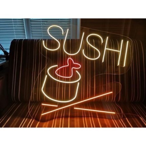Çin Mutfağı Makarna Sushi Dekoratif Neon Led Tablo, Neon Duvar Tabela