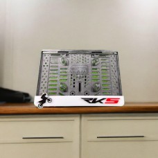 RKS Motor Logolu Beyaz Zemi nÖzel Tasarım Lüks Motosiklet Pleksi Plakalık